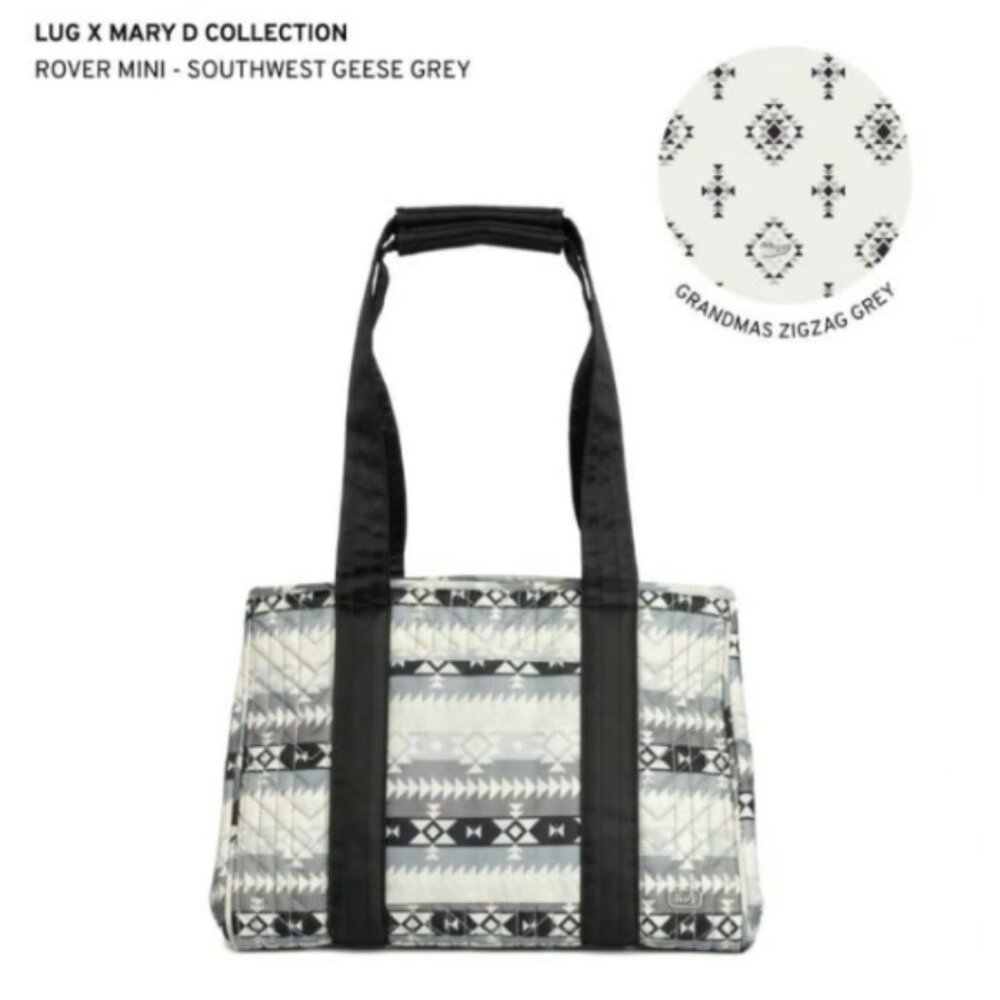 NWOT Lug Guild Collection Classic Rover Mini Tote Bag in Southwest Geese Grey